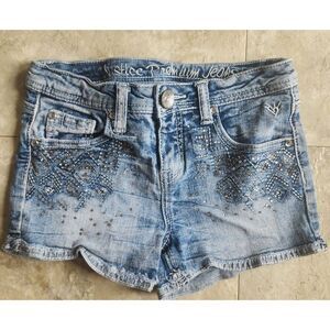 Justice girls jean shorts with bling, sz10R